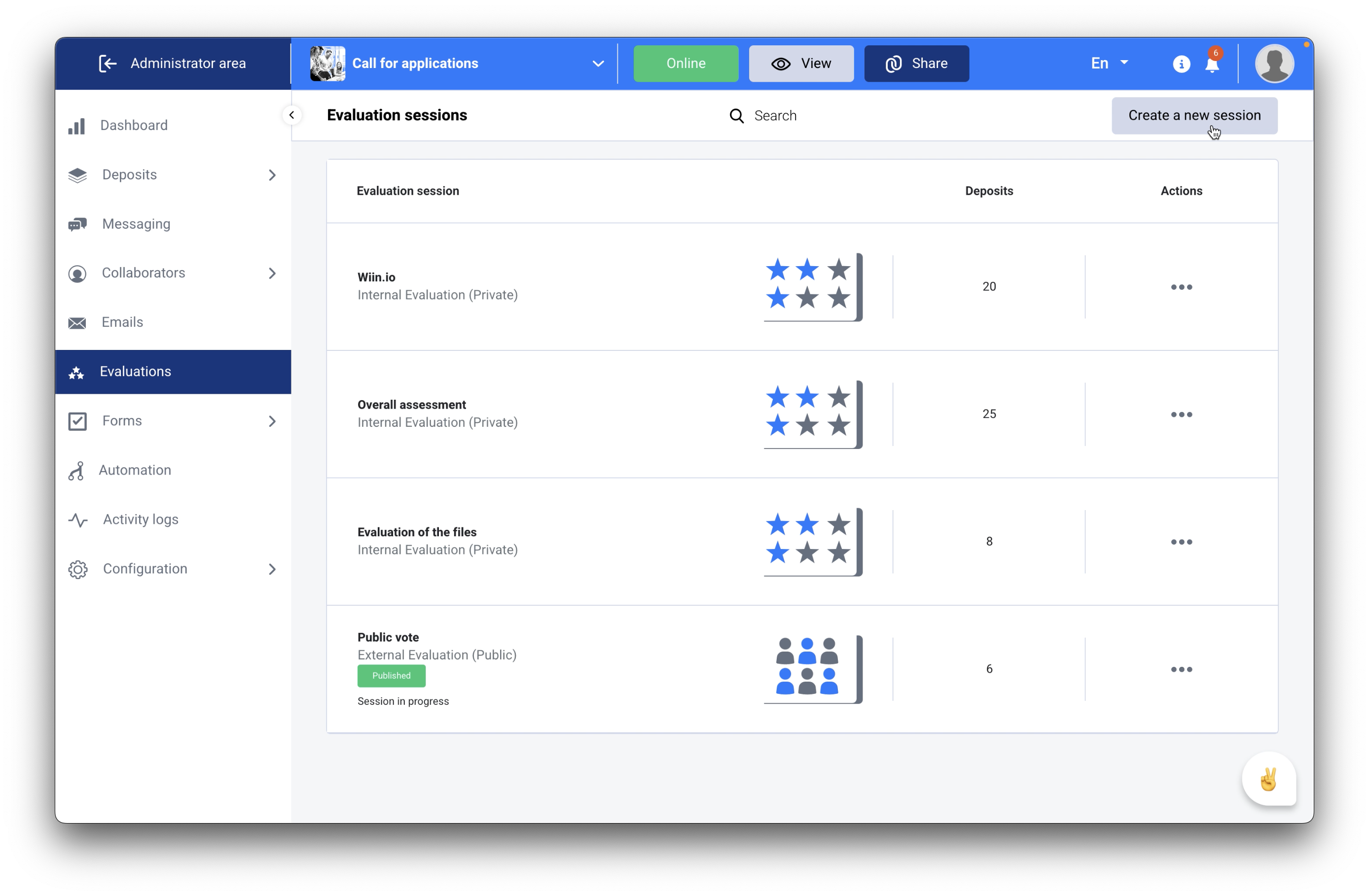 create-an-evaluation-session